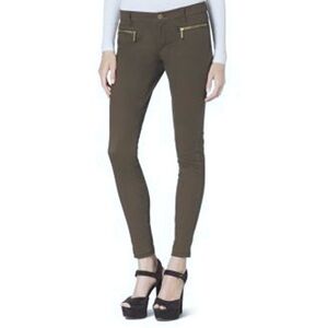 MICHAEL KORS Skinny Leg Ankle Zip Cotton Spandex Army Utility Jeans
